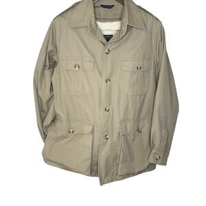 Brooks Brothers VTG poplin tan Trailcloth sherpa lined safari jacket size 38R